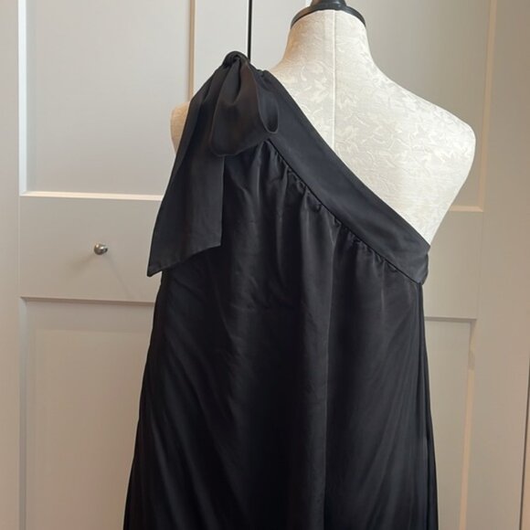 FREE PEOPLE SOA ASYMMETRIC LONG OCCASION DRESS WITH A BOW AND POCKETS - Picture 3 of 8